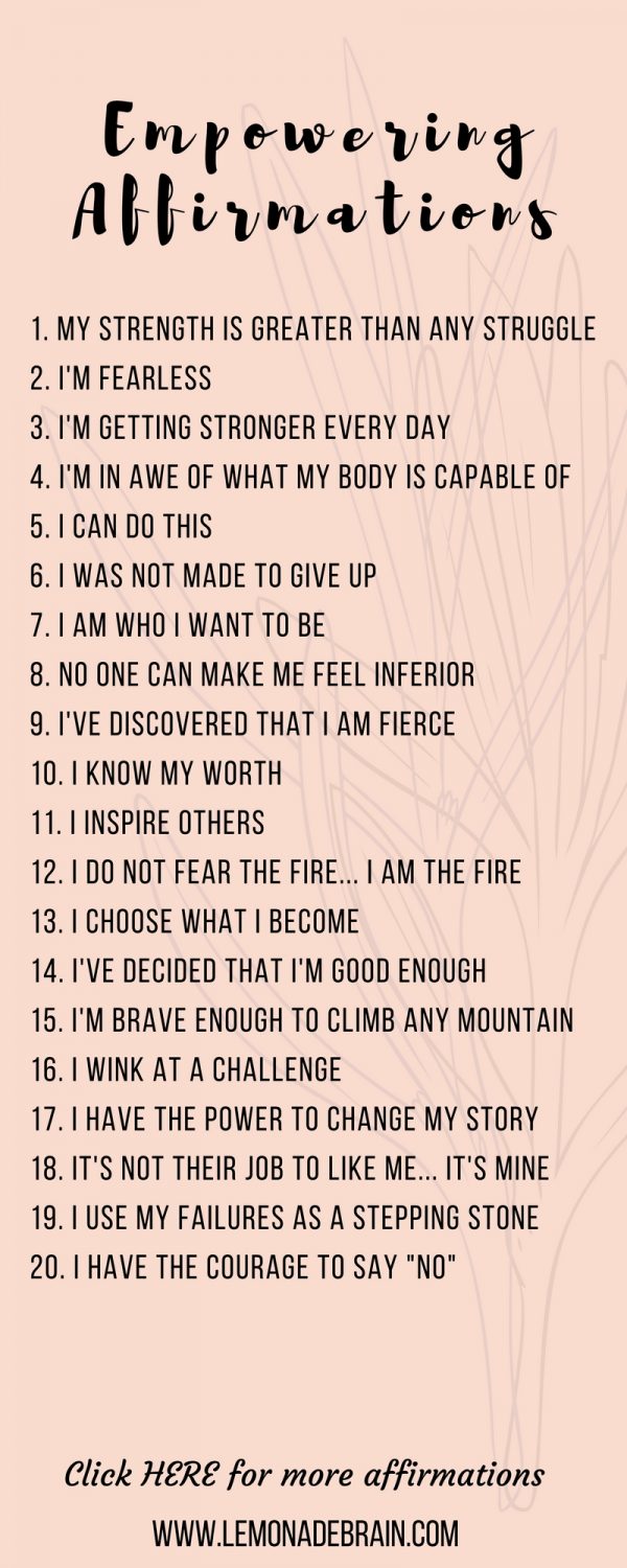 positive affirmations for self confidence.