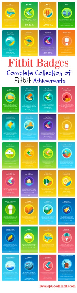 Fitbit Badges List. DIscover the fun goals you can achieve for walking steps, levels, charity and more with the fitbit pedometer.