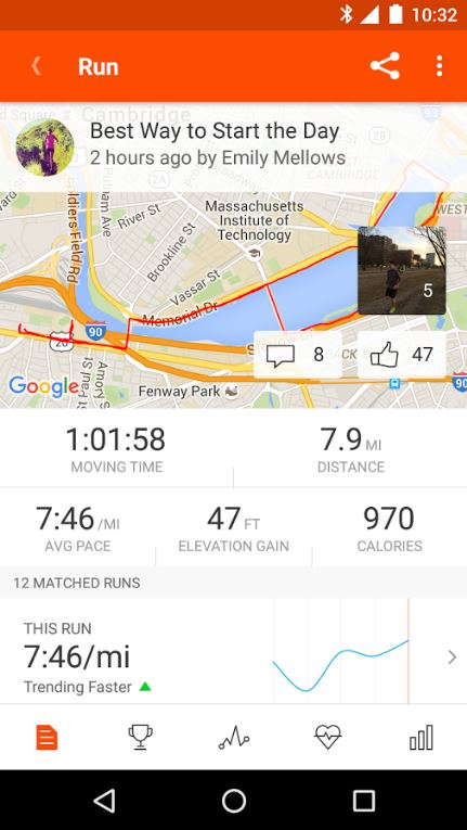 Strava- one of the best fitbit compatible apps