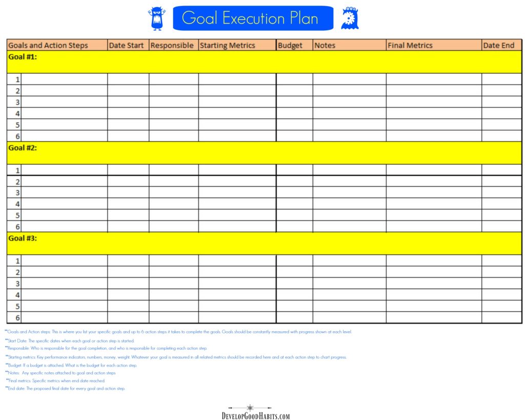 Goal Setting Chart