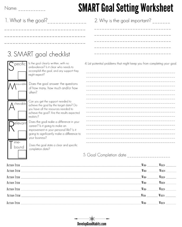 4 Free SMART Goal Setting Worksheets and Templates