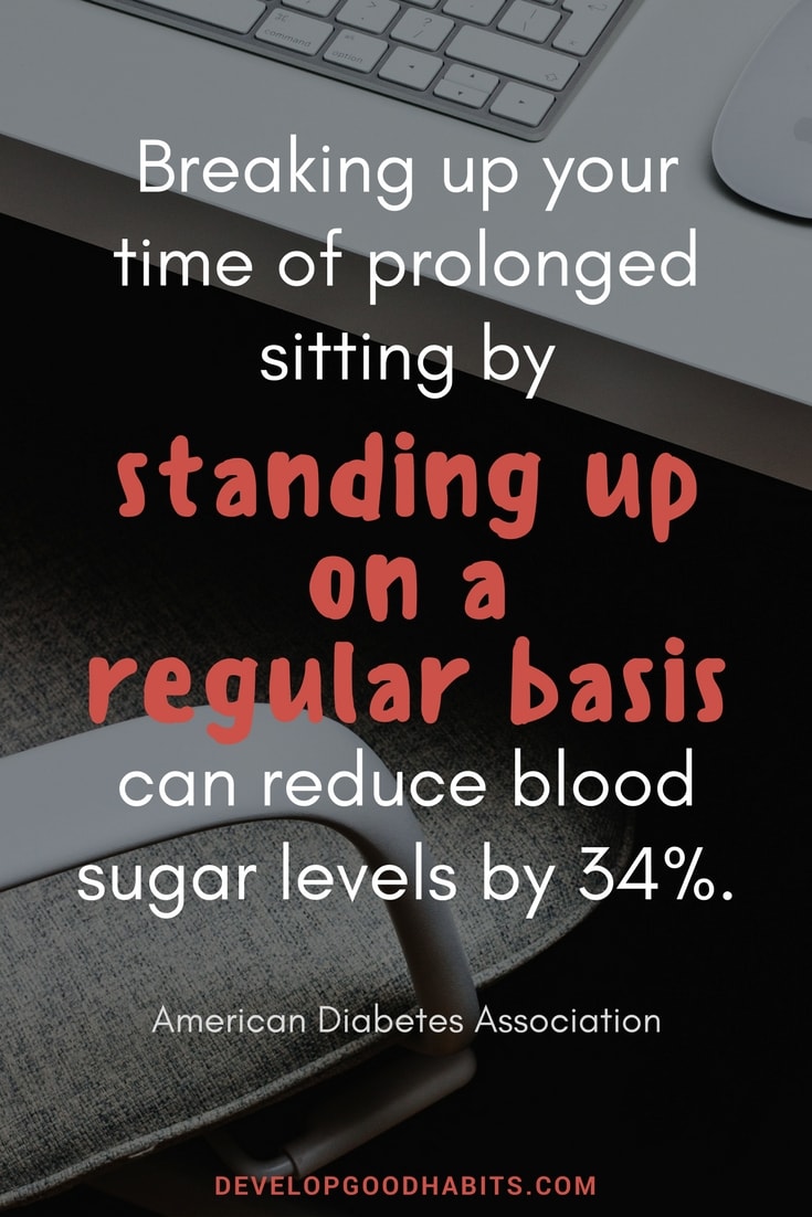 benefits of standing vs sitting facts image quote