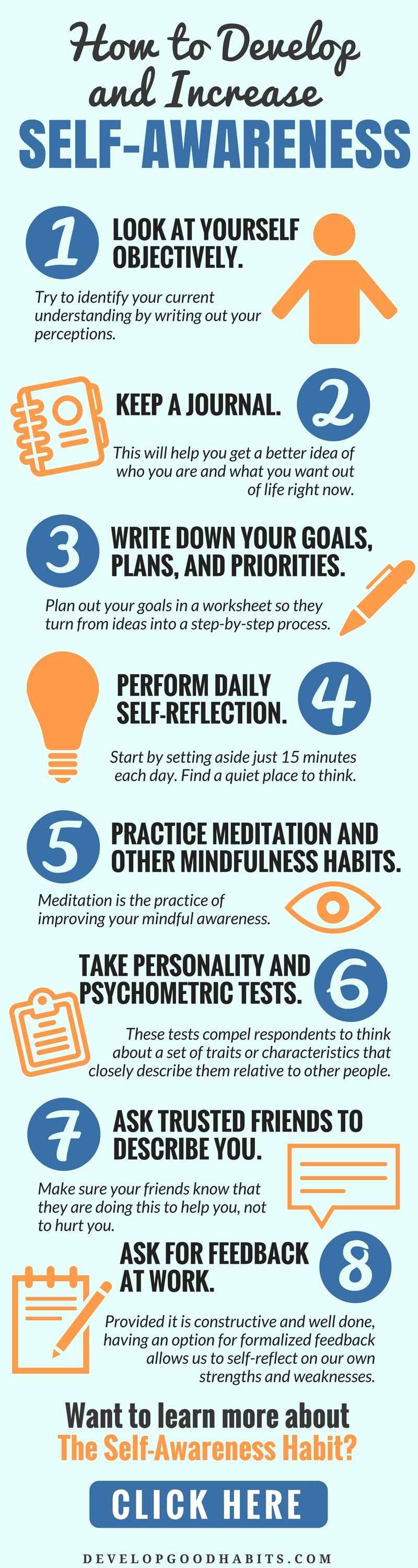 Learn What Is Self-Awareness and How to Develop It | Self Awareness infographic #awareness #psychology #mentalhealth #mindset #conciousness #spirituality #selfhelp #personaldevelopment #personalgrowth