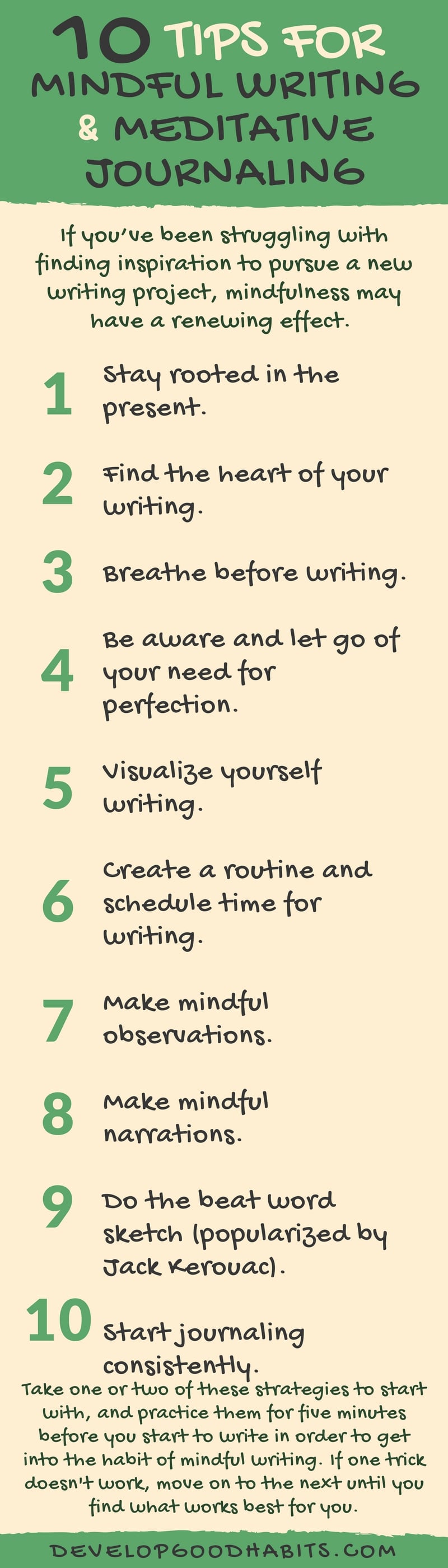 Tips for Mindful Writing