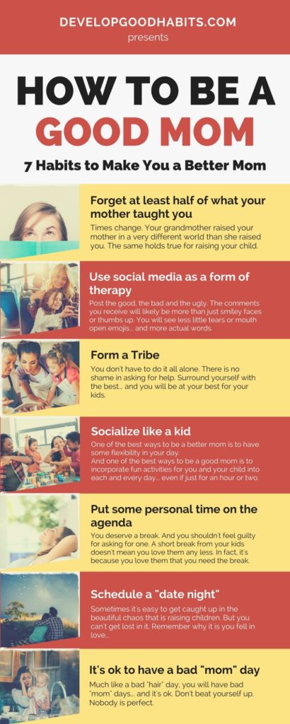 Learn how to be a good mom, a happy mom, a better mom with these good mom guide. | Learn how to be a better mom #parenting #parents #infographic #parentingtips #InternationalWomensDay #women #woman #motherhood #parenthood #parenting101 #mother #mothers #mom