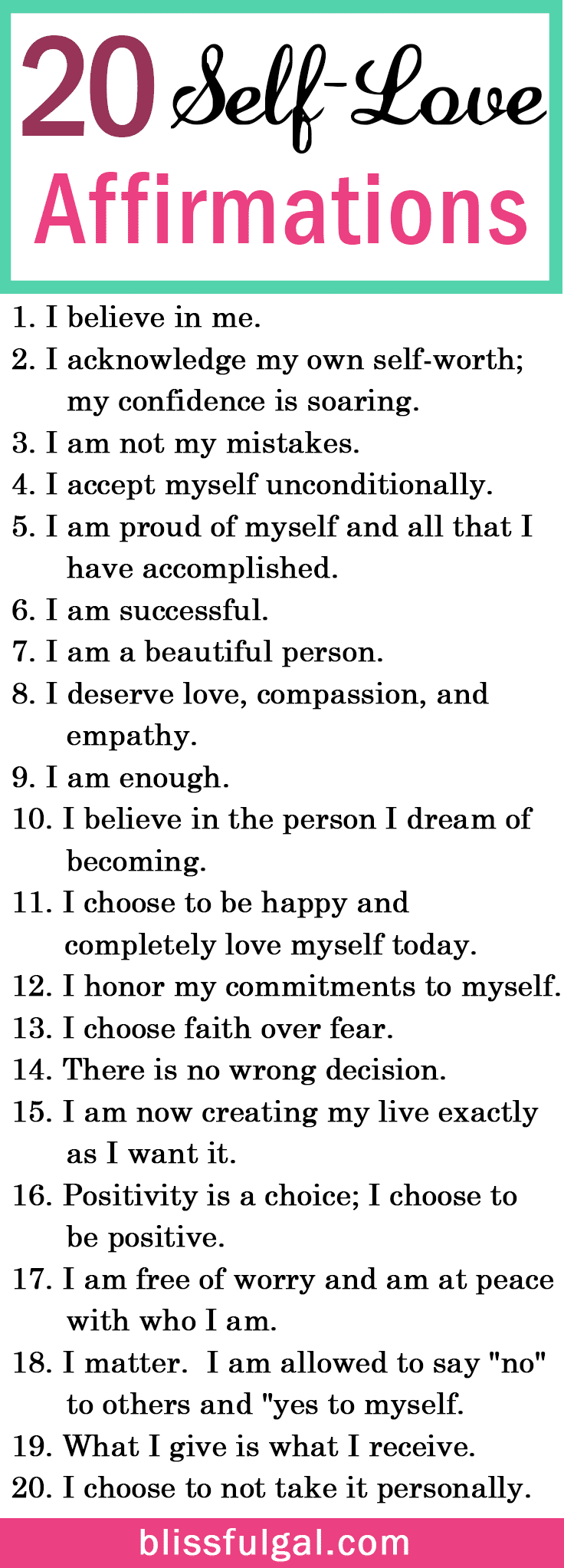 One word affirmations