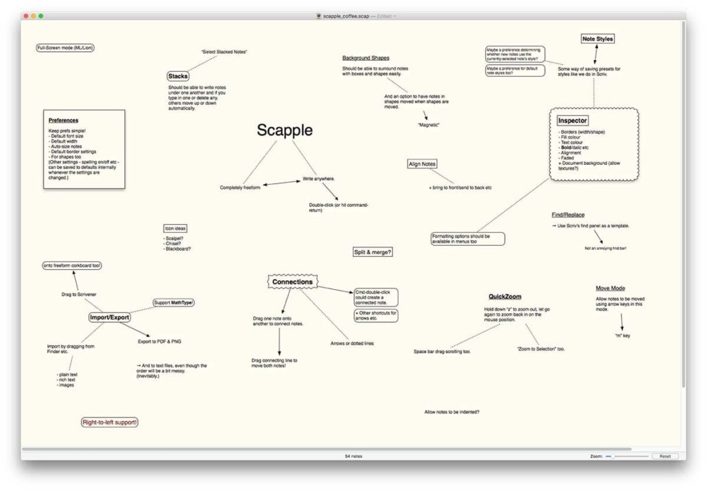 Scapple is the brainstorming app made by and for writers. 