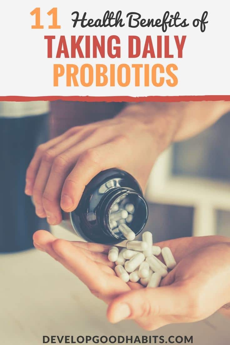 Learn the benefits of taking probiotics daily and what do probiotics do for your body. #longevity #infographic #healthyliving #healthylifestyle #wellness #healthyhabits #healthier #organic #natural #holistic