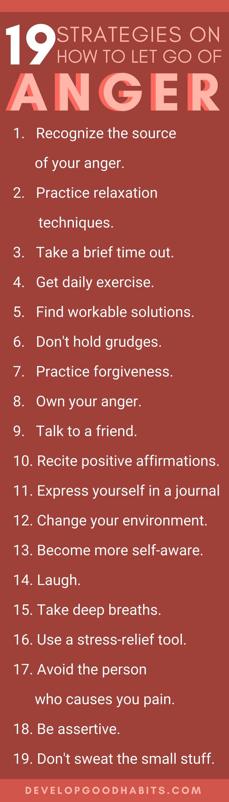 How to Let Go of Anger and Resentment and how to let go of the past and move forward. #infographic #psychology #mentalhealth #mindset #positivethinking #positivity #anxiety #happiness #selfimprovement #relationship #menandwomen