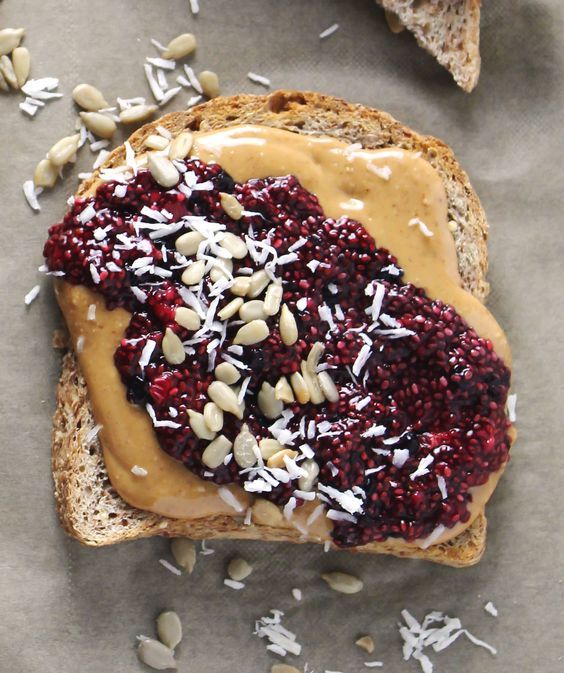 Mixed_Berry_Chia_Seed_Jam_Peanut_Butter_Breakfast_Toasts Explore time-saving ways to prepare healthy breakfast foods in this helpful article. #fitness #healthyeating #healthyrecipes #healthyhabits #nutrition #mealprep #weightloss #natural #diets