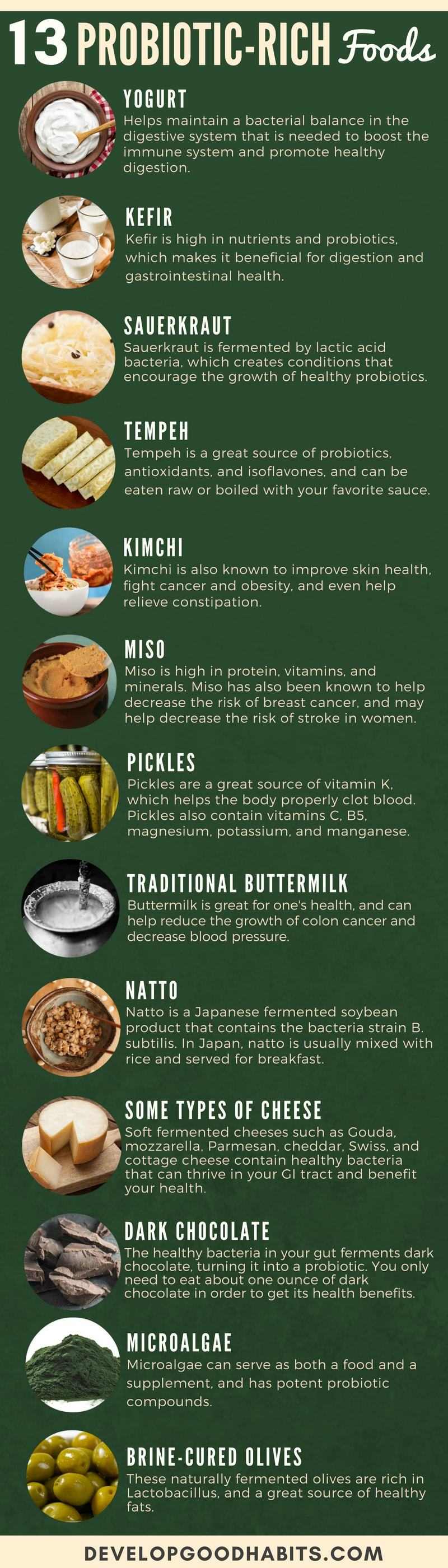 With this list of 13 foods that are good sources of probiotics, you can make it a habit to include at least one or two in your meal plan.