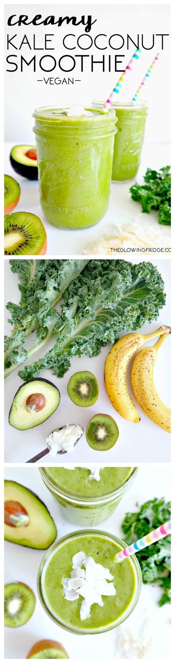 Learn how to prepare green smoothies such as this creamy kale coconut smoothie through this article. Check out this awesome post that shows you how to prepare simple green smoothie recipes. #keepingfit #weightloss #mealprep #nobake #healthyeating #healthylife #healthier #nutrition #fitnessgoals 