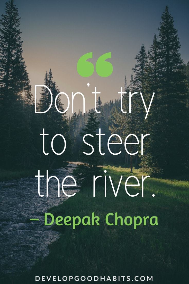 Deepak Chopra Quotes on Change #healthylifestyle#positivity #selflove #truth #motivationalquotes #quote #qotd #quoteoftheday - Don't try to steer the river.