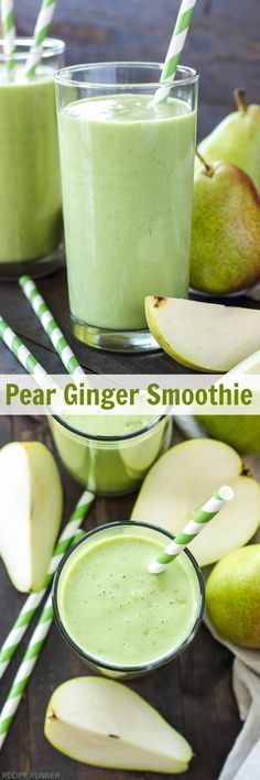 Discover refreshing recipes like this pear ginger green smoothie by checking out this definitive guide to health. | detox smoothie recipes for weight loss | green smoothie recipes | simple green smoothie recipes | green smoothie ingredients #longevity #mealprep #keepingfit #wellness #healthyhabits #health #diet #natural #weightloss
