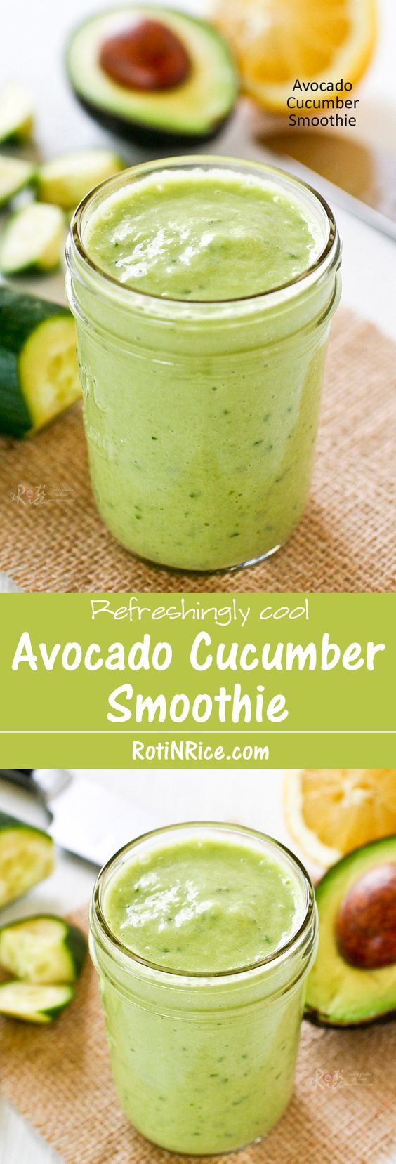 Add this avocado cucumber smoothie to your daily smoothie mainstays for breakfast. Read more about balanced smoothie recipes. #healthyeating #mealprep #nutrition #healthyrecipes #healthylifestyle #healthylife #healthy #wellness #nobake