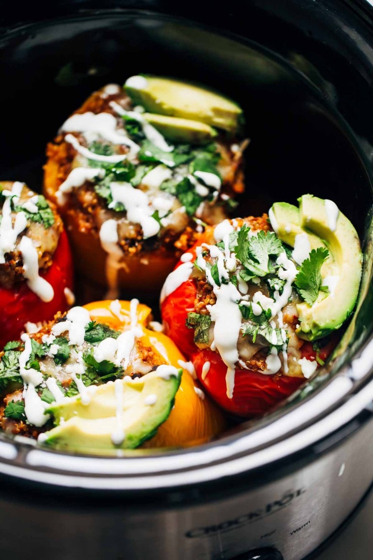 Discover why people love this stuffed peppers and other healthy slow cooker recipes in this definitive roundup post. Learn how healthy crock pot meals can help you save money. #healthy #healthyrecipe #nutrition #healthyeating #mealprep #nobake #healthyliving #healthylife