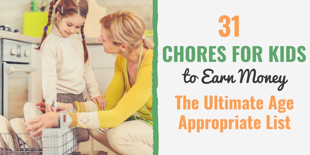 Check out this ultimate list of age appropriate chores for kids and jobs to do around the house for pocket money.