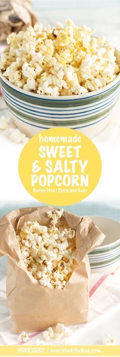 Homemade Sweet and Salty Popcorn. Get inspired to create your own healthy and tasty snack list courtesy of ideas from this article. | healthy snacks on the go | healthy homemade snacks recipes | healthy snacks to make | healthy snack ideas #healthy #healthylife #healthyhabits #healthyliving #healthyrecipes #nutrition #wellness #keepingfit #weightloss