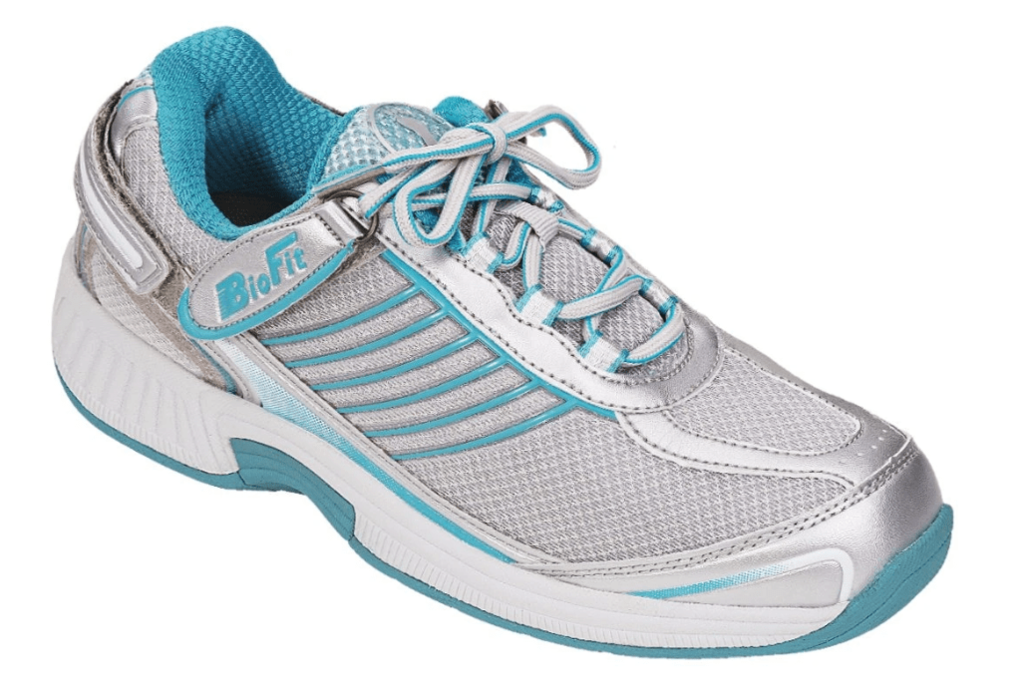 best walking shoes for plantar fasciitis | best overall choice for women | orthofeet womens verve-turquoise tie-less lace