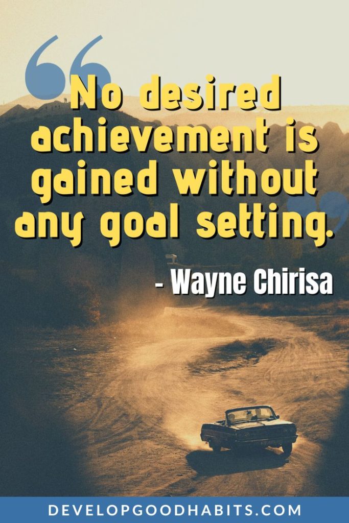 Quotes about Goals, Getting Started, and Investing Time in Your Dreams - “No desired achievement is gained without any goal setting.” – Wayne Chirisa | achievement quotes | inspirational quotes | motivational quotes
