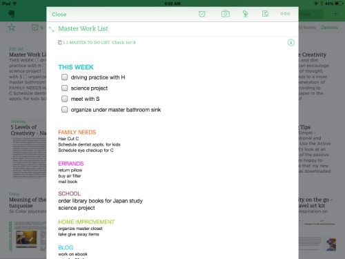 Evernote - unparalleled for keeping track of your ideas and organizing your notes so that they are easier to find 