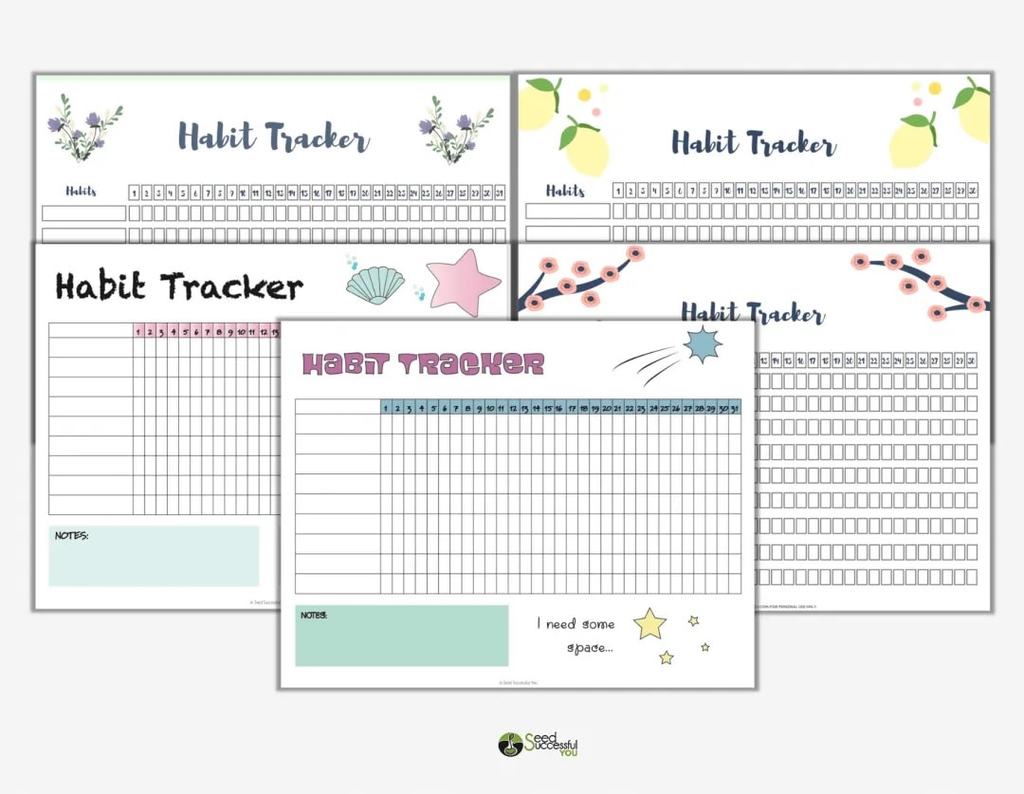 habit tracker plr | minimalist habit tracker | monthly tracker