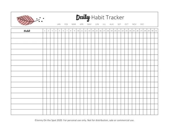 31 Free Printable Habit Tracker Templates For Your 2021 Goals