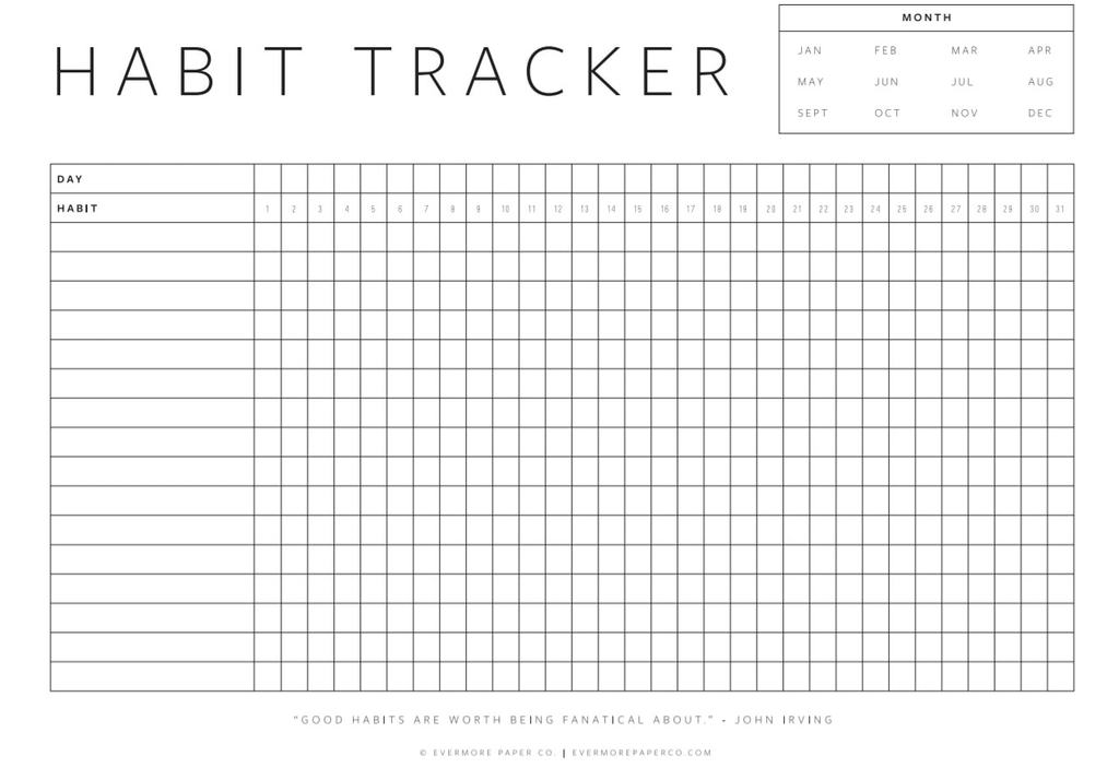 PDF Organizer Habit Daily Habit Tracker Calendar 2022 PRINTABLE / Affirmations Habit Tracker Printable Routine tracker