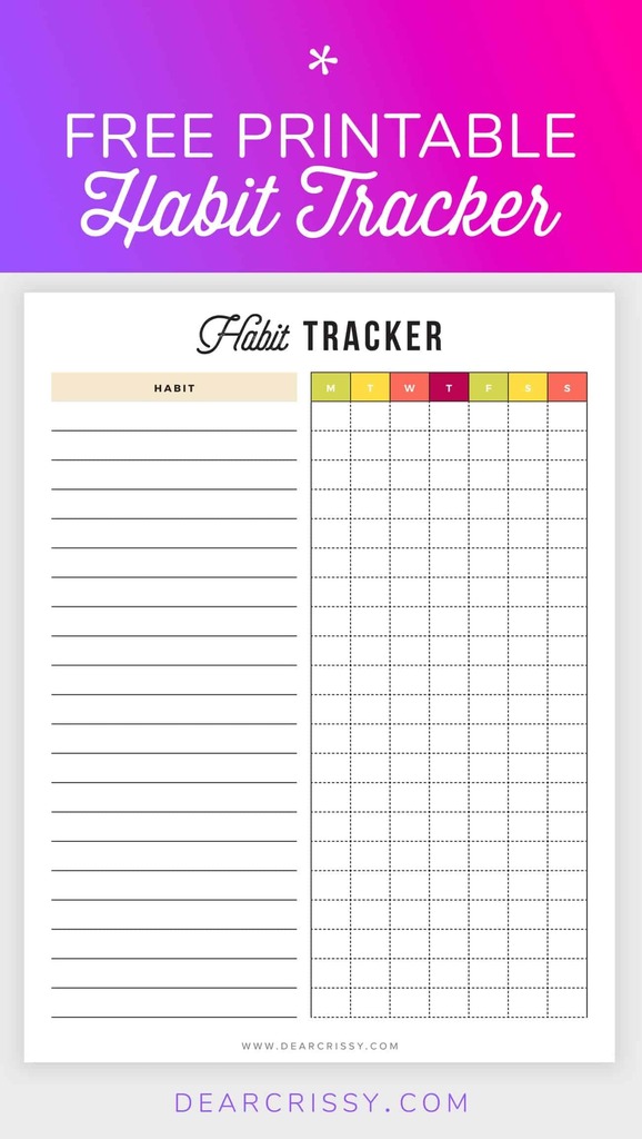 habit tracker printable editable | habit tracker spreadsheet | habit tracker template bullet journal