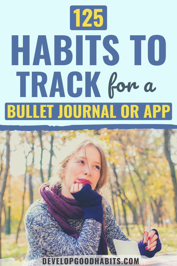 125 Habits to Track for a Bullet Journal or App