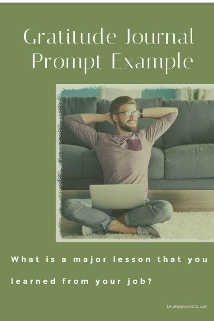  Gratitude Journal Prompt example: What is a major lesson that you learned from your job? 