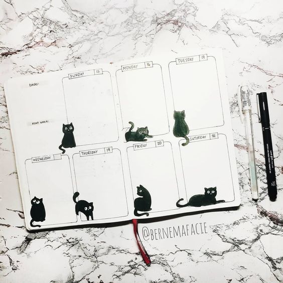 bullet journal weekly spread for students | amandarachlee weekly spreads | bullet journal weekly vs daily