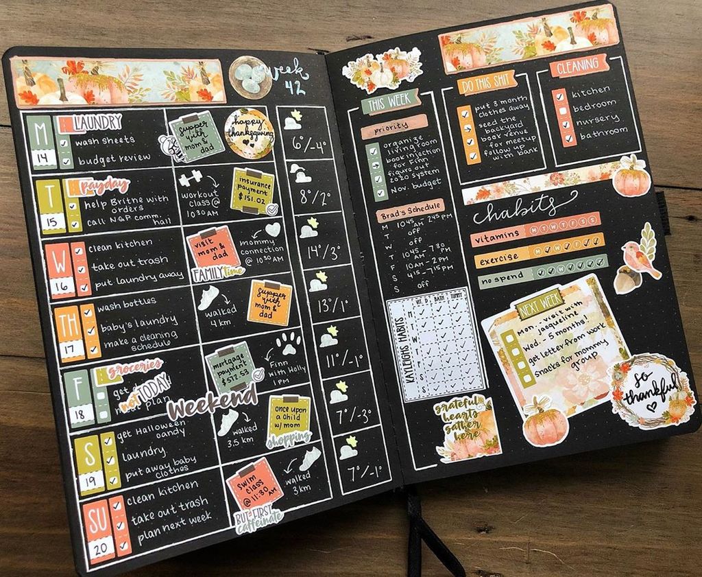 bullet journal monthly spread ideas | bullet journal weekly reflection | bujo daily spread