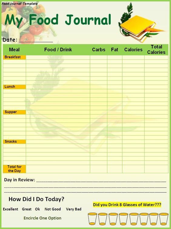 food journal template google docs | online food diary template | free food journal