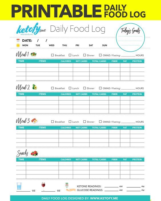 food and exercise journal | homemade food journal | food diary template for allergies