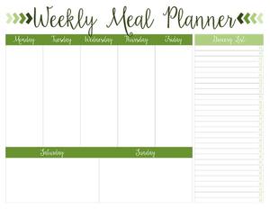 weekly meal planner template with snacks | meal planning template with grocery list | google sheets weekly menu template