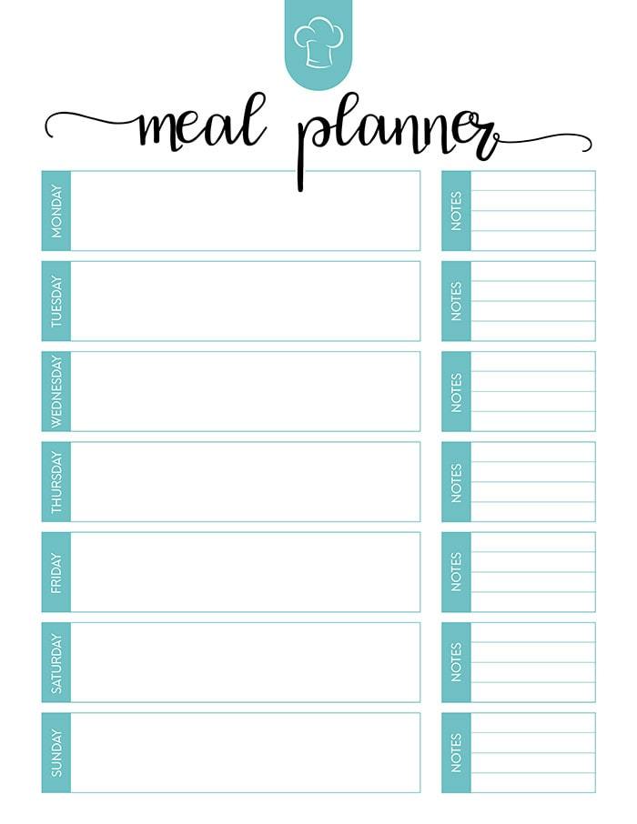 meal planning template with grocery list | meal planning worksheet pdf | monthly meal planner template excel