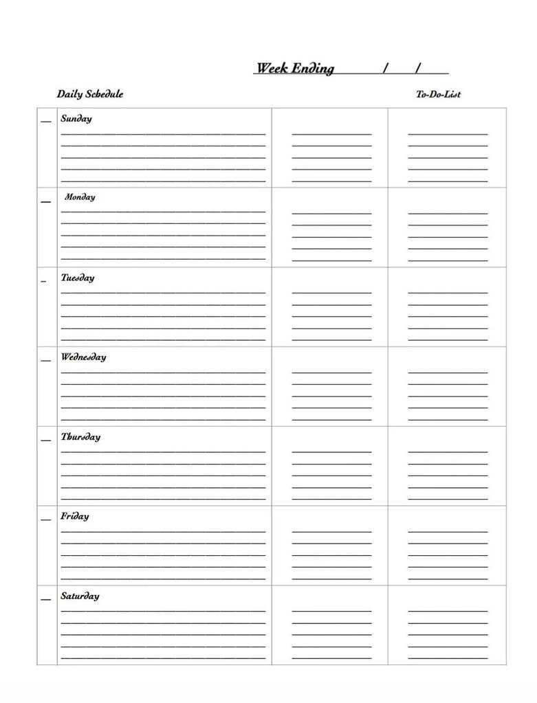 29 free weekly planner template printables for 2022