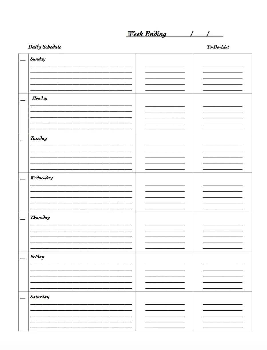 Productivity Weekly Planner To Do List Self Reflection Downloadable Print PDF 