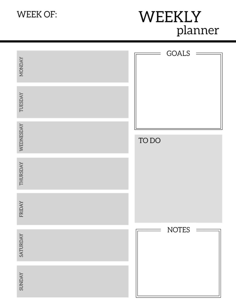 29 Free Weekly Planner Template Printables For 2021