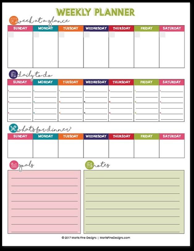 29 free weekly planner template printables for 2022