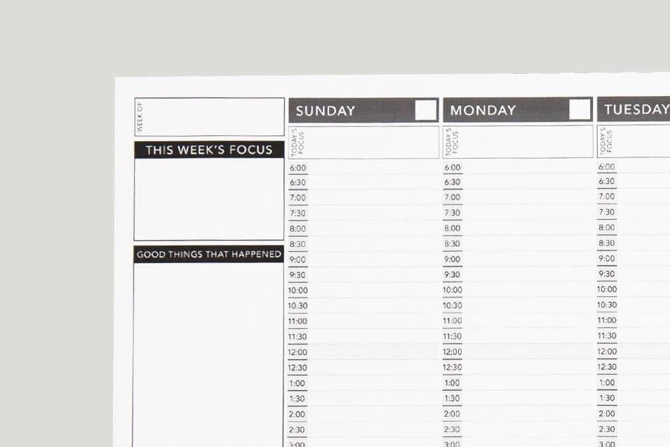 Five Day Weekly Planner Printable & Fillable PDF Week Days 