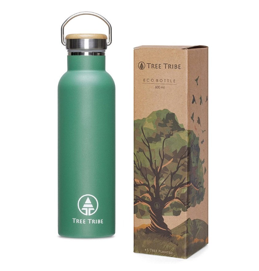 Best Stainless Steel Water Bottles | Runner-Up Option | Tree Tribe Green Water Bottle