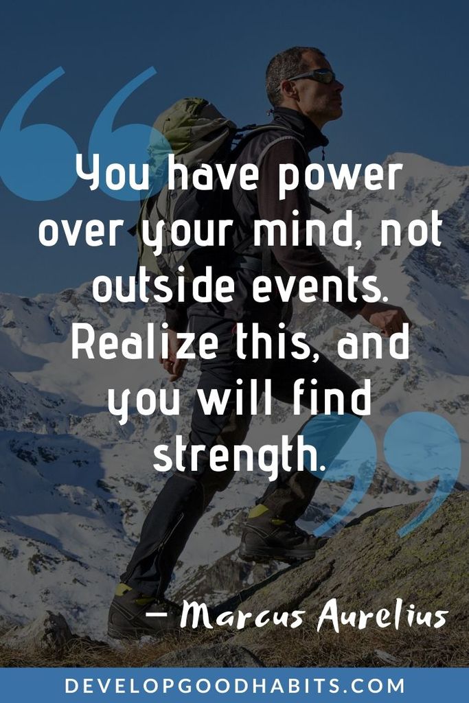 Discipline Quotes for Fitness - “You have power over your mind, not outside events. Realize this, and you will find strength.” – Marcus Aurelius | best discipline quotes | best inspirational quotes about discipline | best self discipline quotes #affirmation #mantra #inspirational