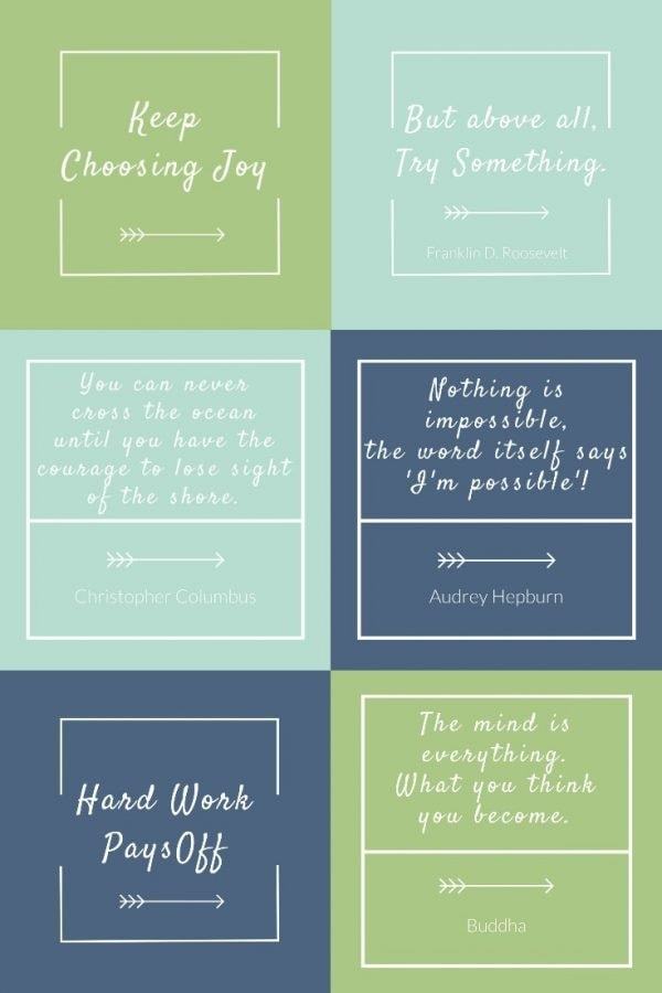 Vision Board Die Cuts with Motivational Quotes Stickers Set