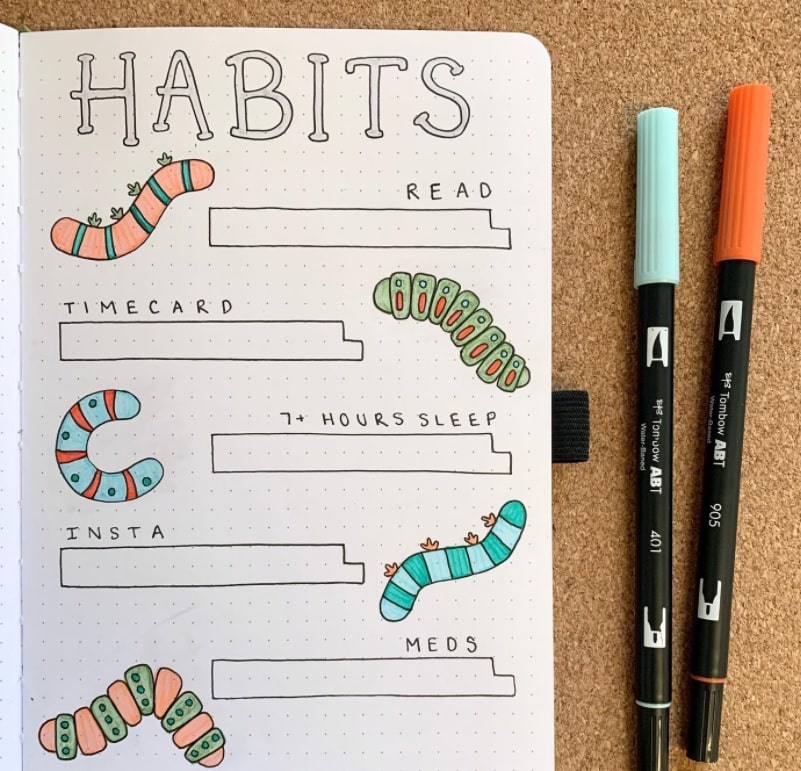 bullet journal weekly habit tracker | minimalist bullet journal habit tracker | september bullet journal habit tracker