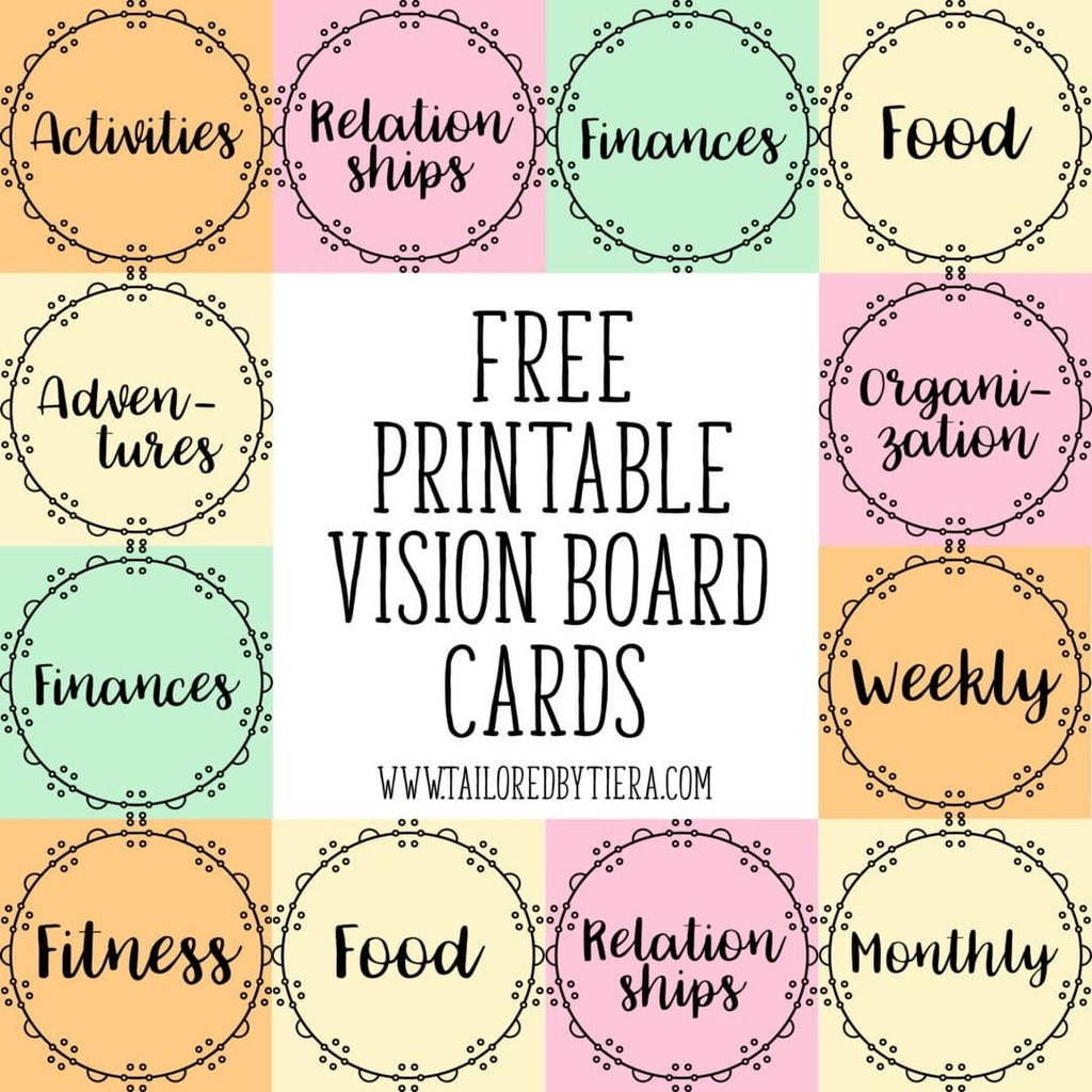 free weight loss vision board printables | goal setting vision board printables | how to make a vision board free printables