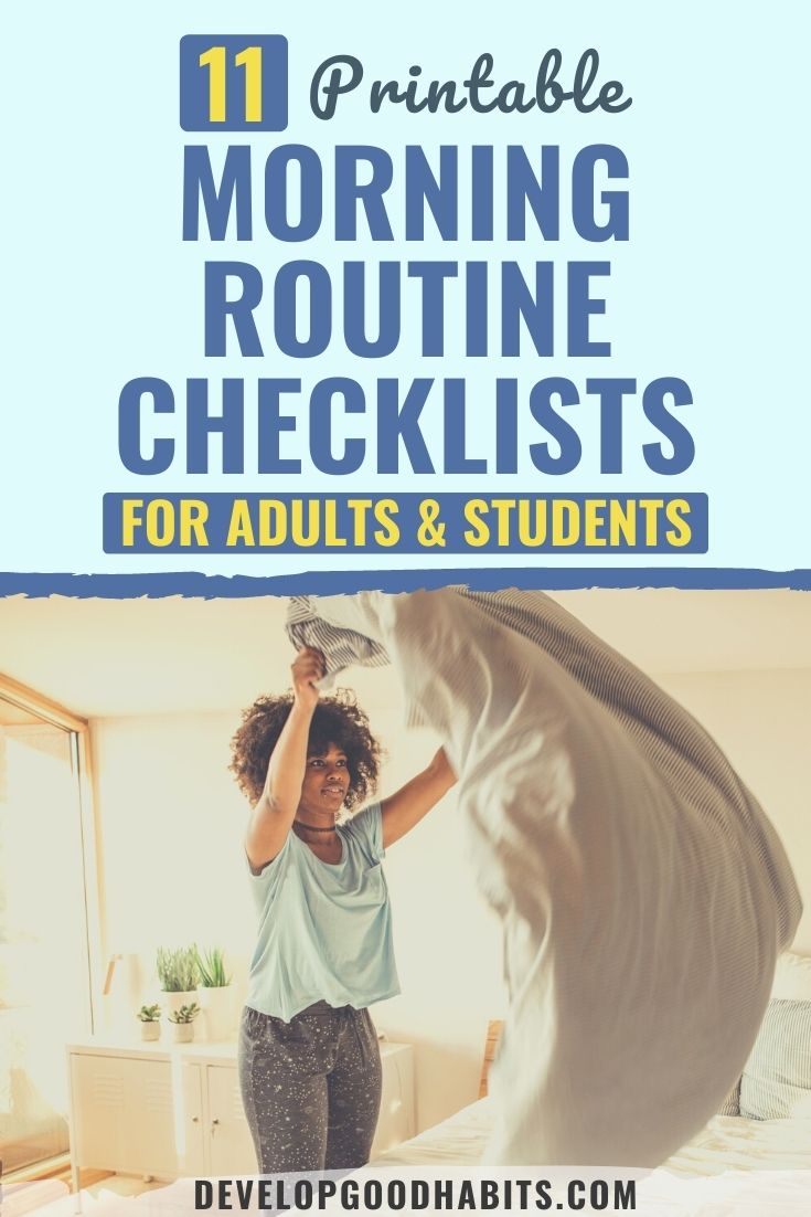 11 Printable Morning Routine Checklists for Adults & Students