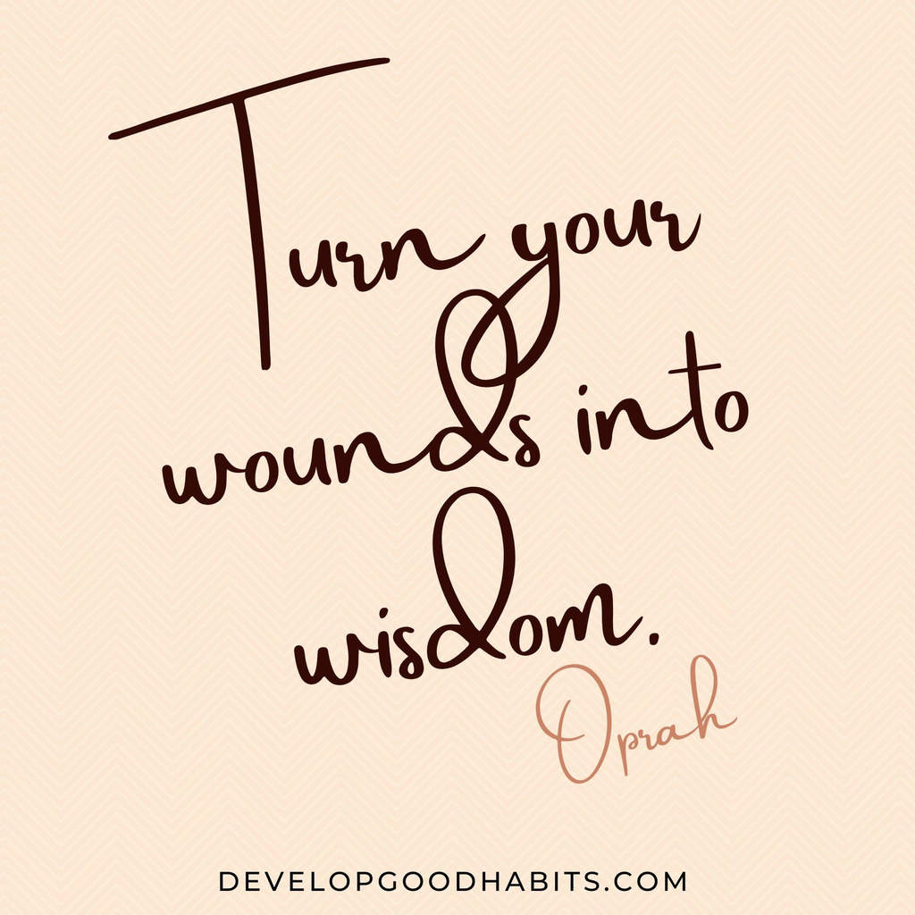 printable motivational vision board quotes | vision board quotes printables | “Turn your wounds into wisdom.” – Oprah Winfrey