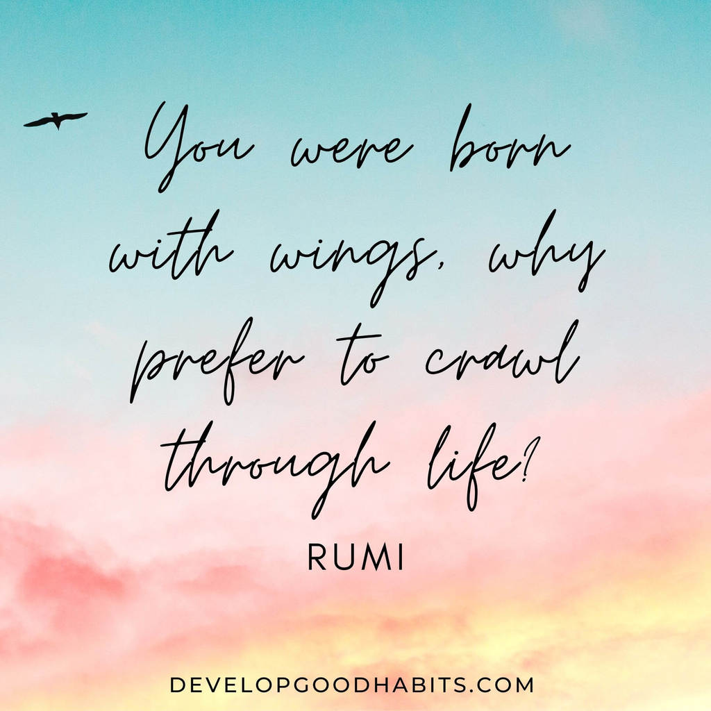 vision board quotes motivation | vision board quotes and affirmations | “You were born with wings, why prefer to crawl through life?” – Rumi